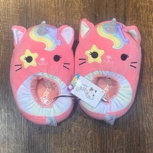 Squishmallows Coral Pink Plush Slip-On Slippers